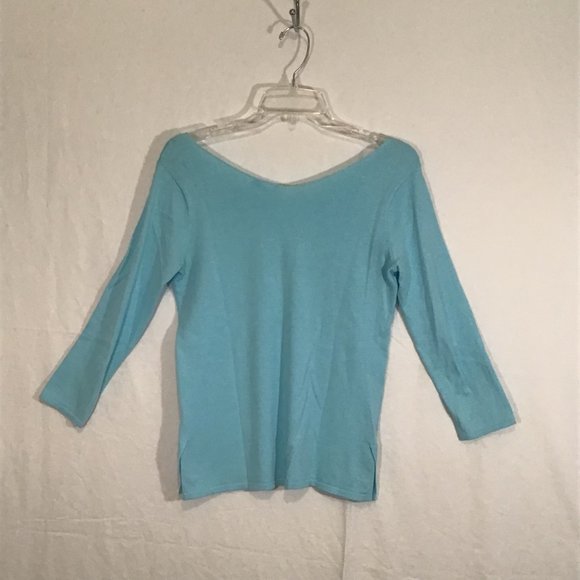 J. McLaughlin Light Blue V Neck Knit Top Size XS - Picture 9 of 11